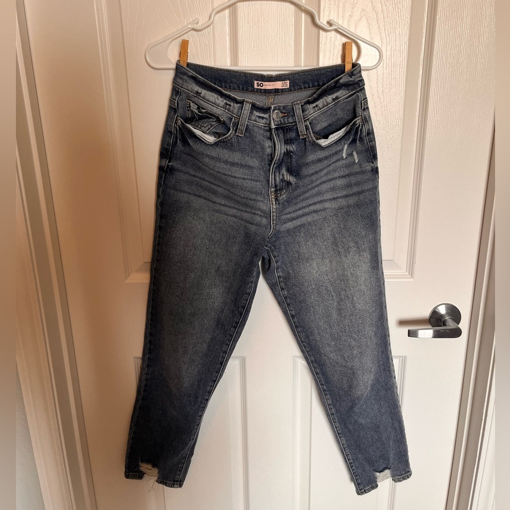 Wash Denim Straight Leg Jeans